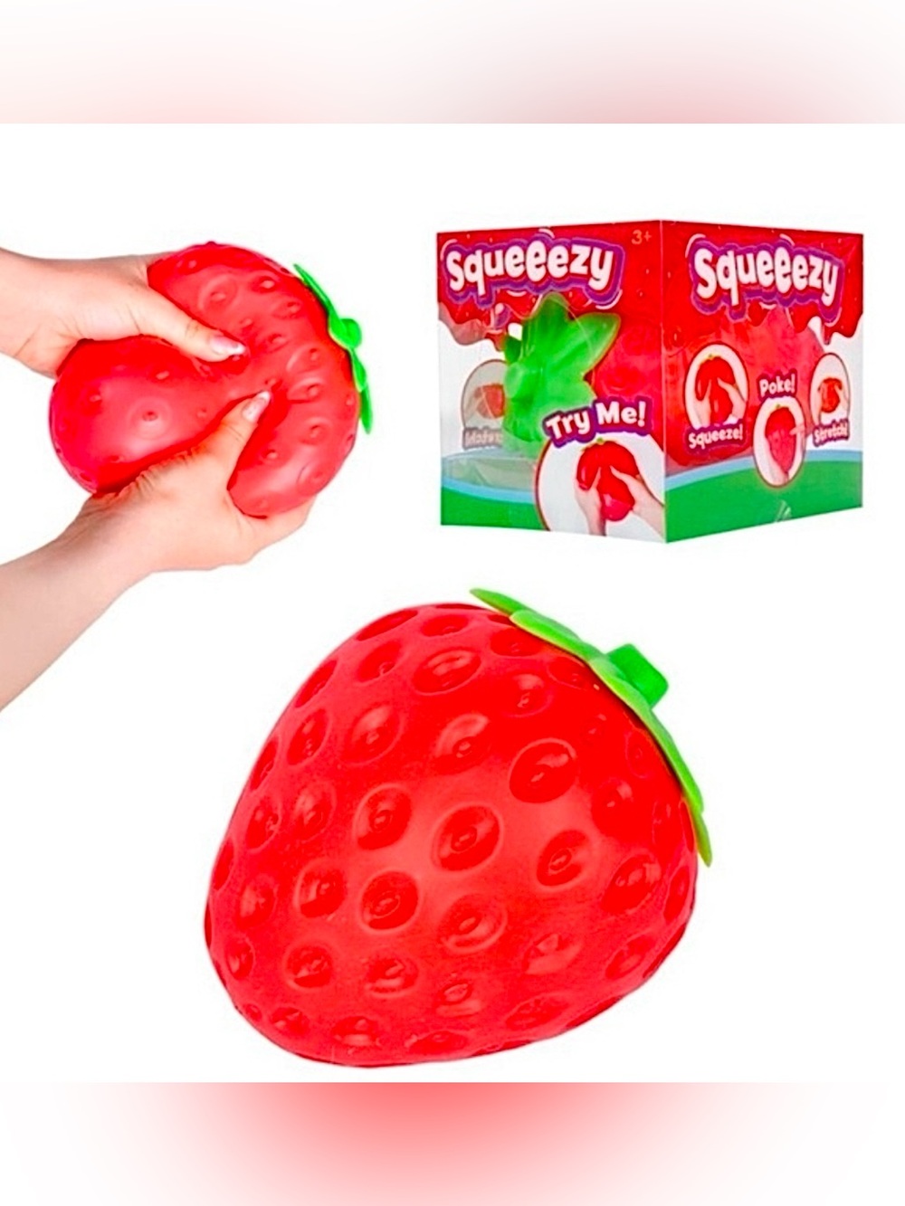 NEW Squeeezy Strawberry by Sunny Days squish Toy large